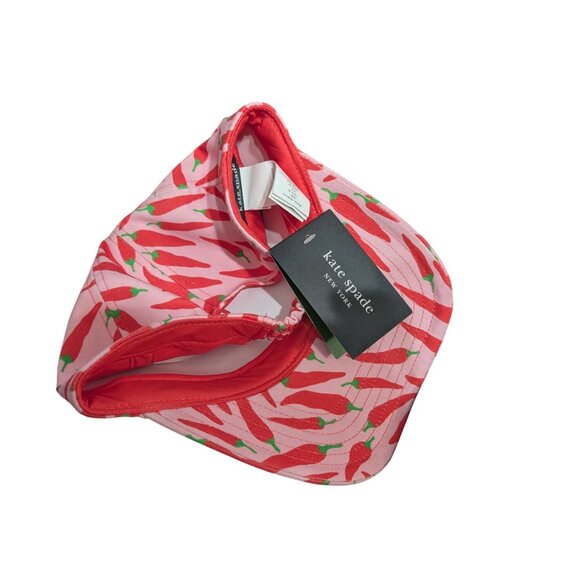 Kate Spade New York Pink Chili Pepper Pattern Baseball Hat Cap - Picture 2 of 4